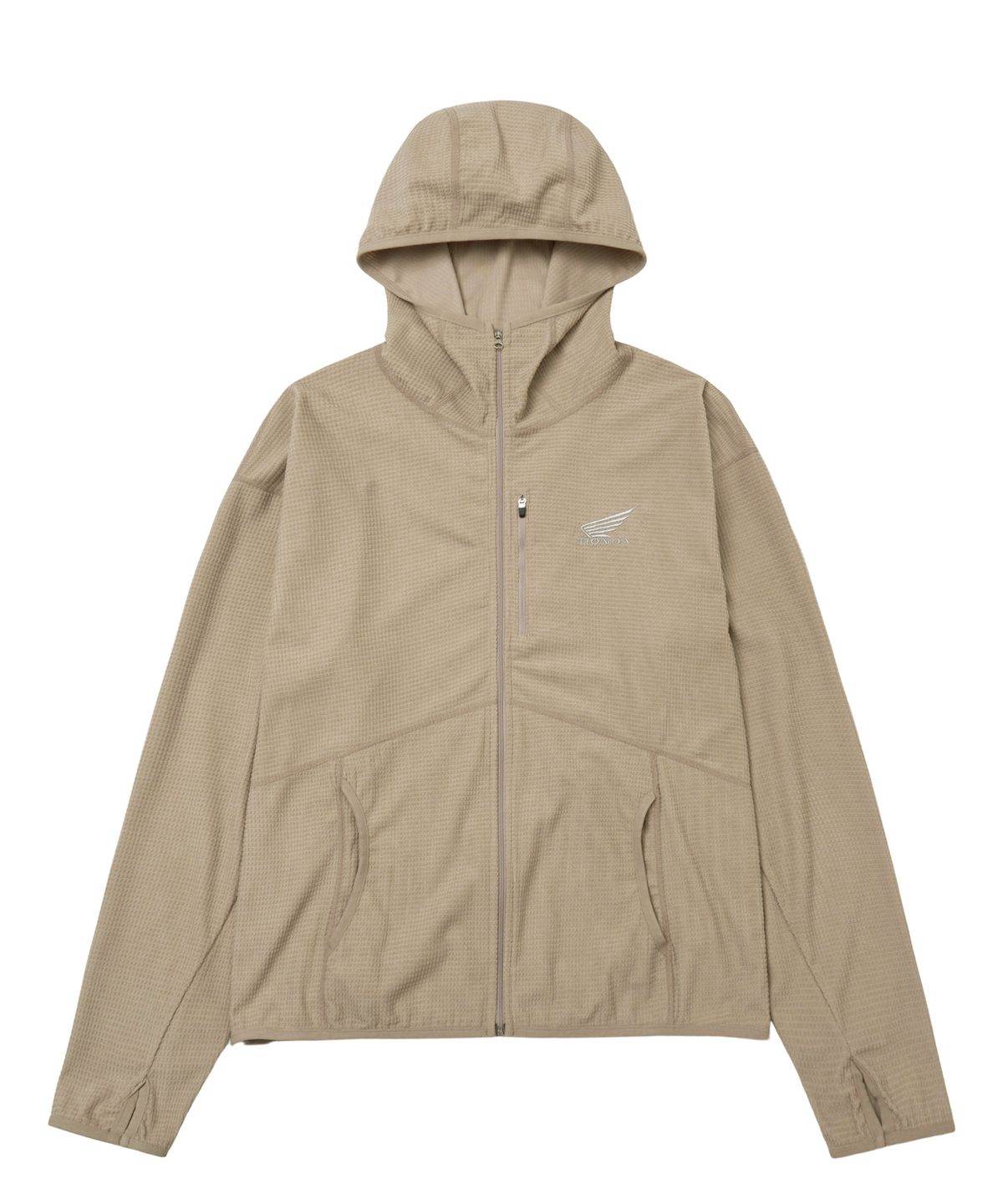 핍스 모터사이클(PHYPS MOTORCYCLE) H-Tech Grid Fleece Hoodie Zip-Up Beige