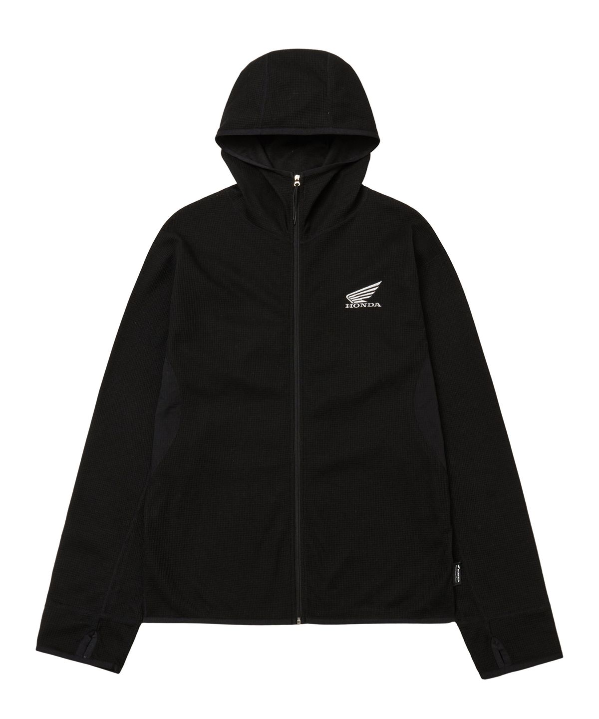 핍스 모터사이클(PHYPS MOTORCYCLE) H-Tech Light Weight Waffle Hoodie Zip-Up Black