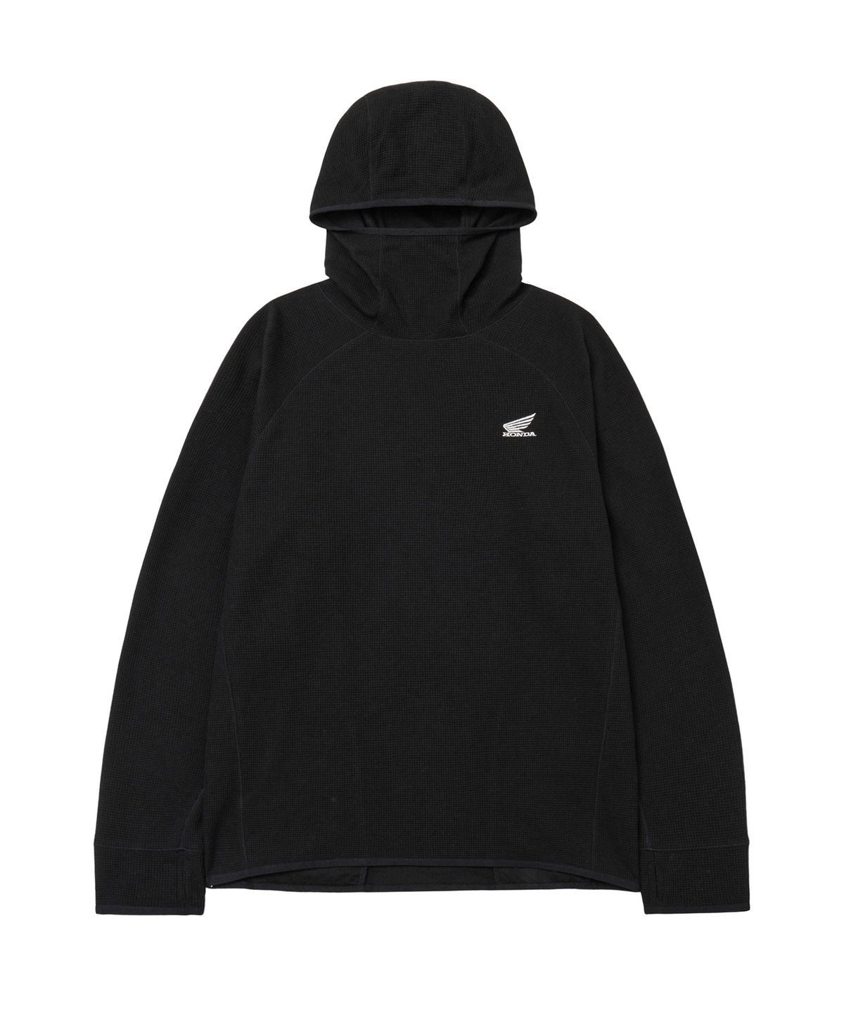 핍스 모터사이클(PHYPS MOTORCYCLE) H-Tech Waffle Back Pocket Hooded Long Sleeve Black