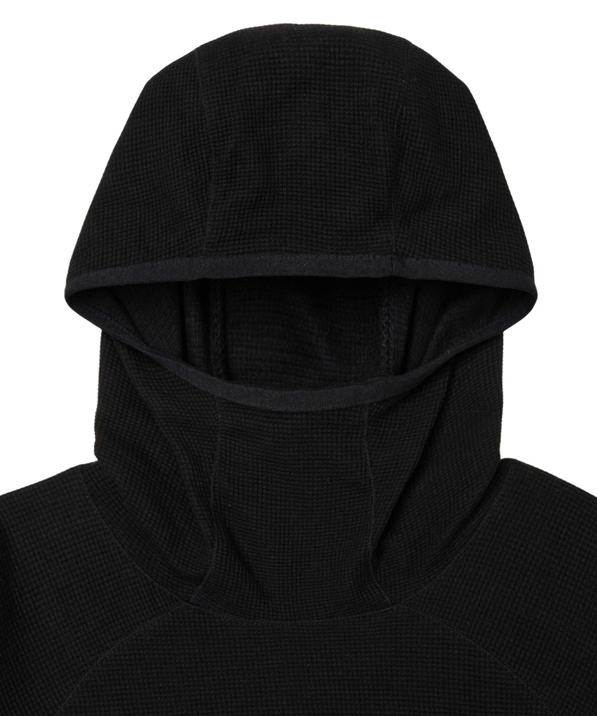 핍스 모터사이클(PHYPS MOTORCYCLE) H-Tech Waffle Back Pocket Hooded Long Sleeve Black
