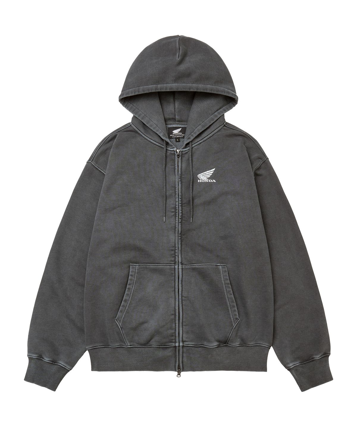 핍스 모터사이클(PHYPS MOTORCYCLE) Pigment Scratch Logo Hoodie Zip-Up Navy