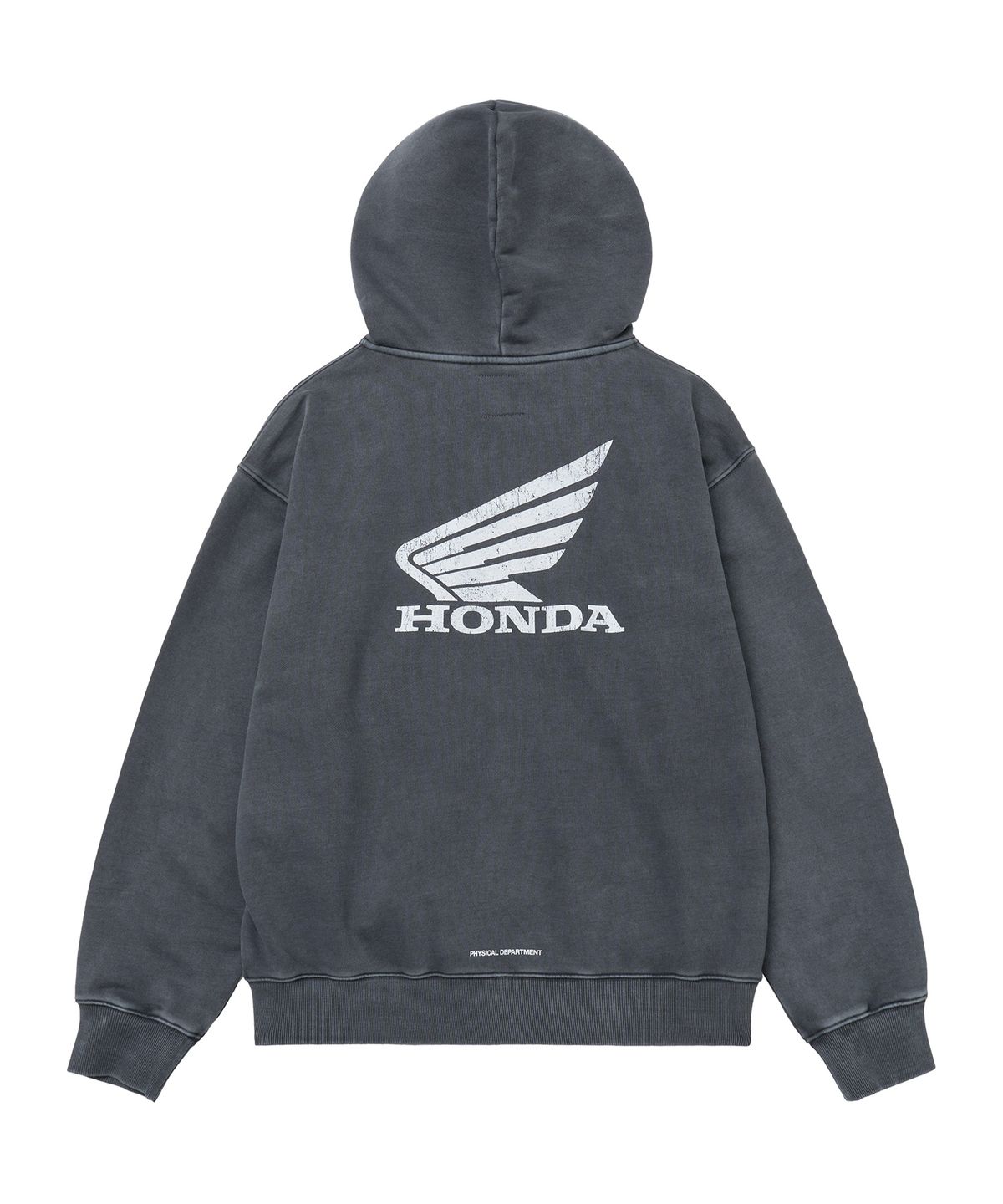 핍스 모터사이클(PHYPS MOTORCYCLE) Pigment Scratch Logo Hoodie Zip-Up Navy