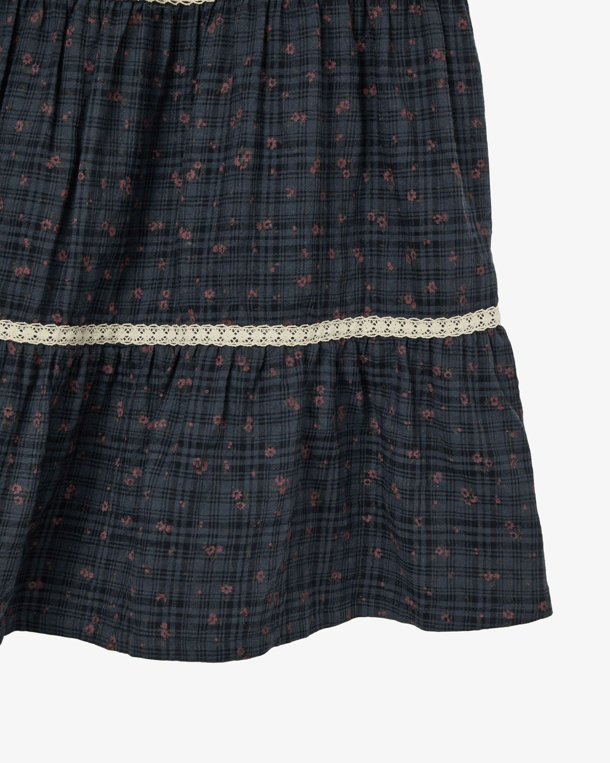 에이이에이이(AEAE) PATTERN TIERED SKIRT [NAVY]