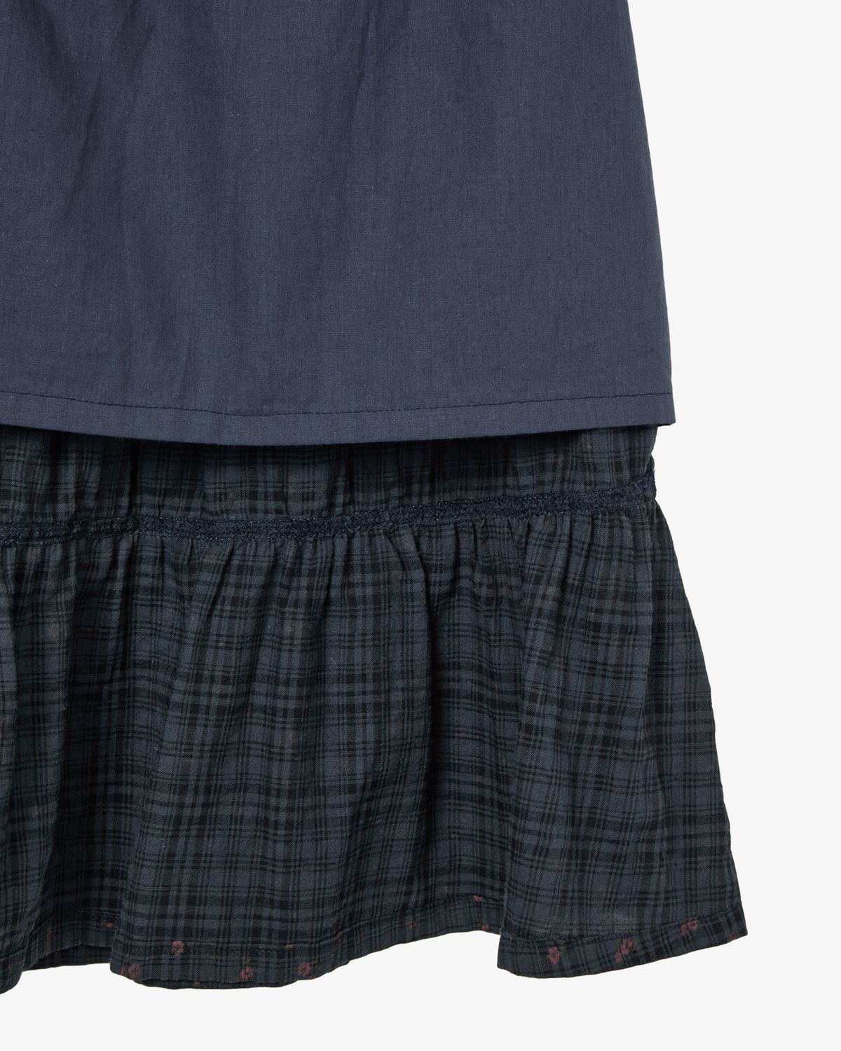 에이이에이이(AEAE) PATTERN TIERED SKIRT [NAVY]
