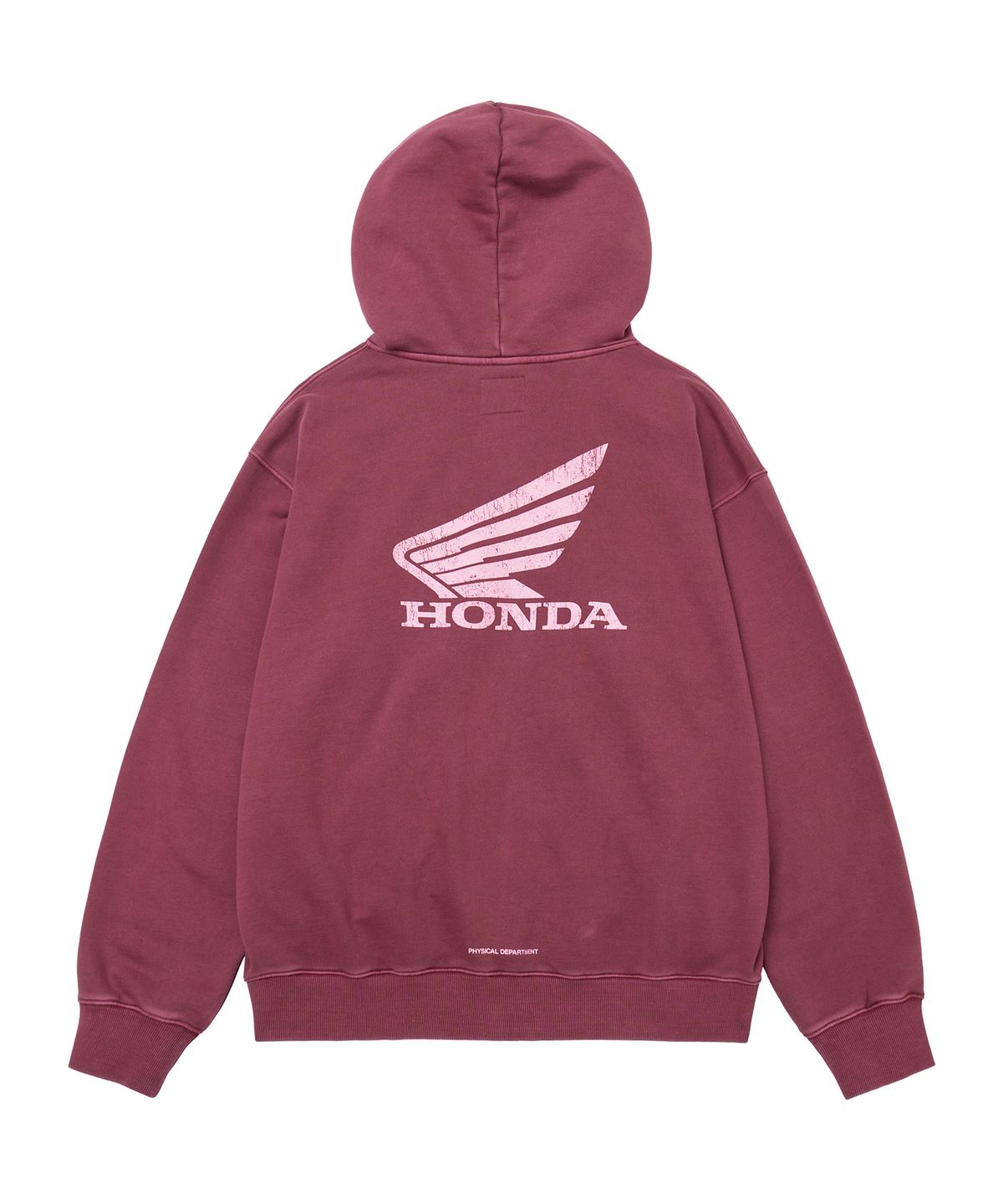 핍스 모터사이클(PHYPS MOTORCYCLE) Pigment Scratch Logo Hoodie Zip-Up Red