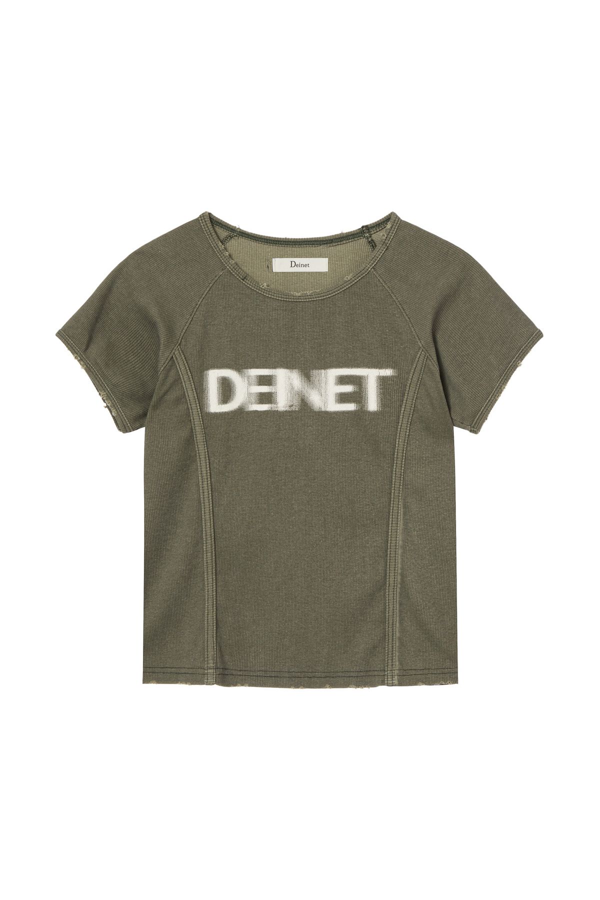 다이닛(DEINET) PIGMENT LOGO T-SHIRT IN KHAKI
