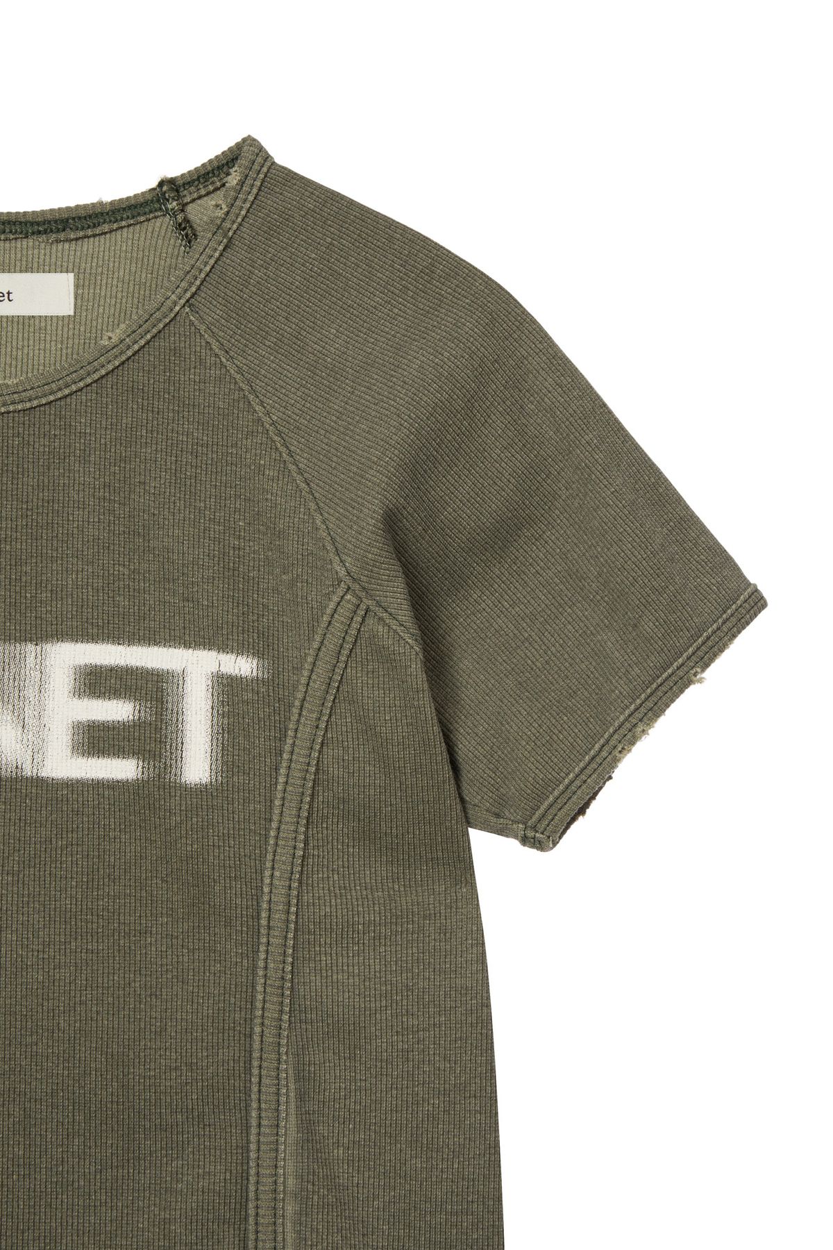 다이닛(DEINET) PIGMENT LOGO T-SHIRT IN KHAKI