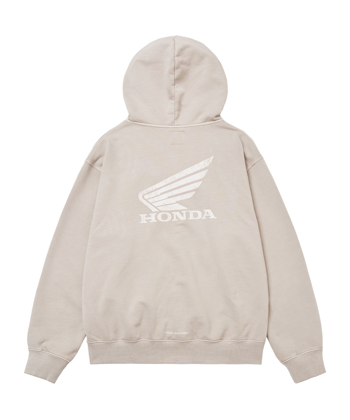 핍스 모터사이클(PHYPS MOTORCYCLE) Pigment Scratch Logo Hoodie Zip-Up Beige