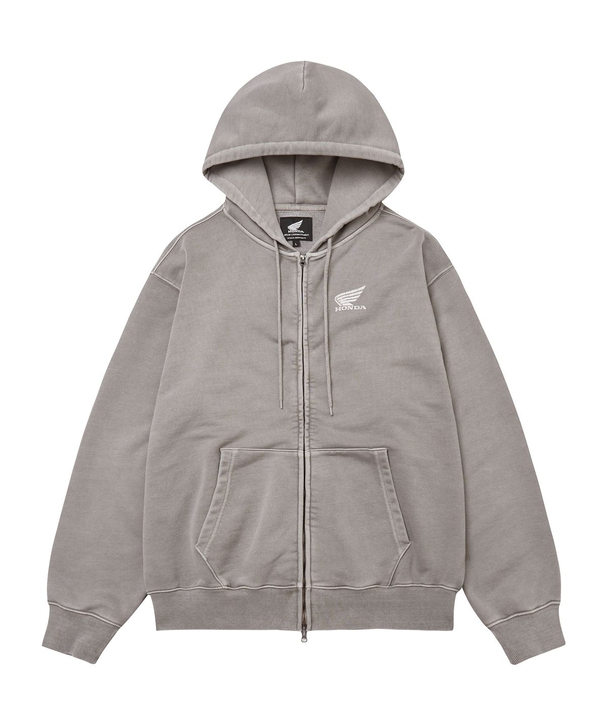 핍스 모터사이클(PHYPS MOTORCYCLE) Pigment Scratch Logo Hoodie Zip-Up Gray