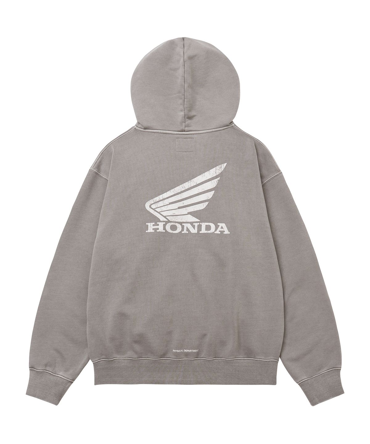 핍스 모터사이클(PHYPS MOTORCYCLE) Pigment Scratch Logo Hoodie Zip-Up Gray
