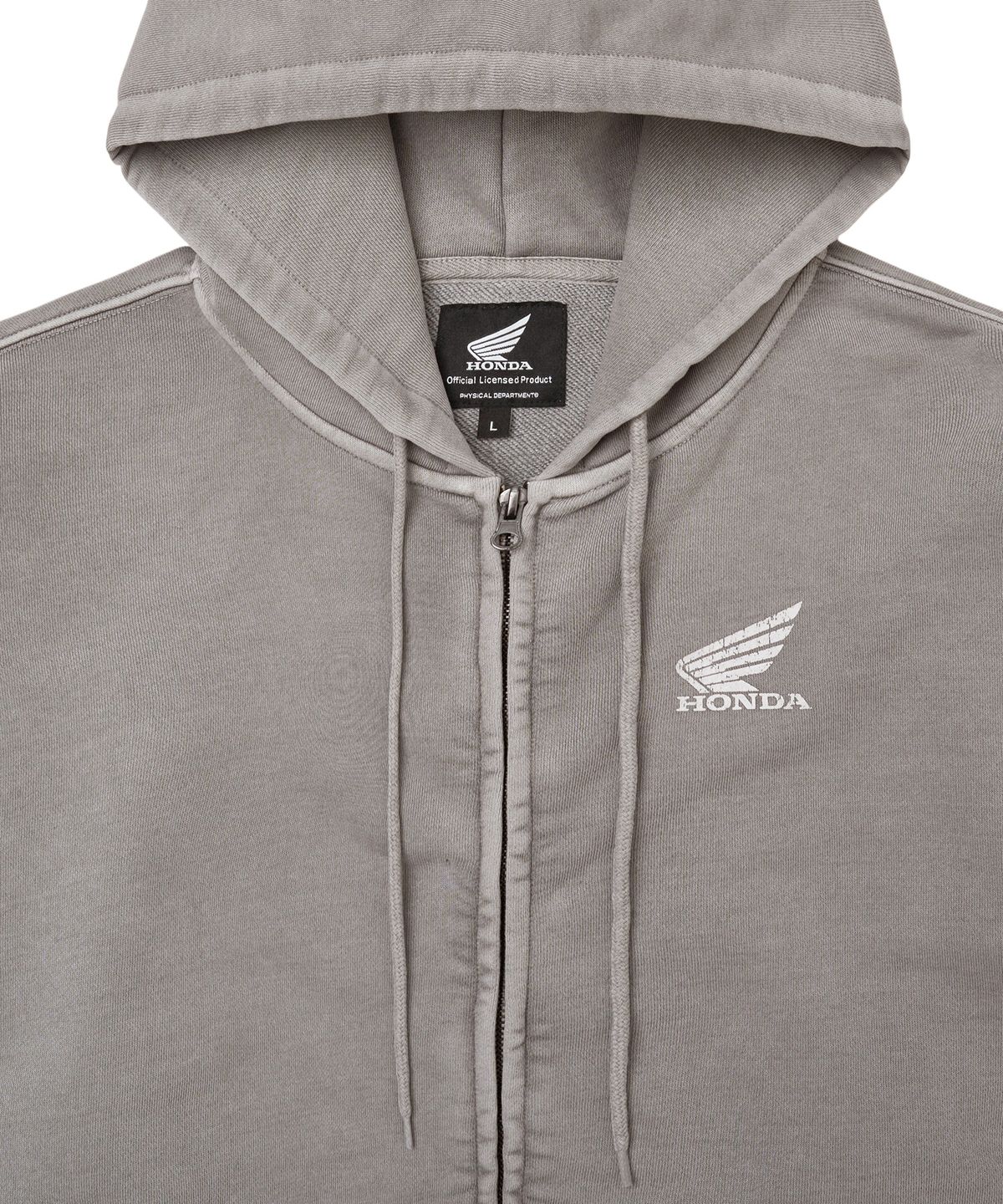 핍스 모터사이클(PHYPS MOTORCYCLE) Pigment Scratch Logo Hoodie Zip-Up Gray