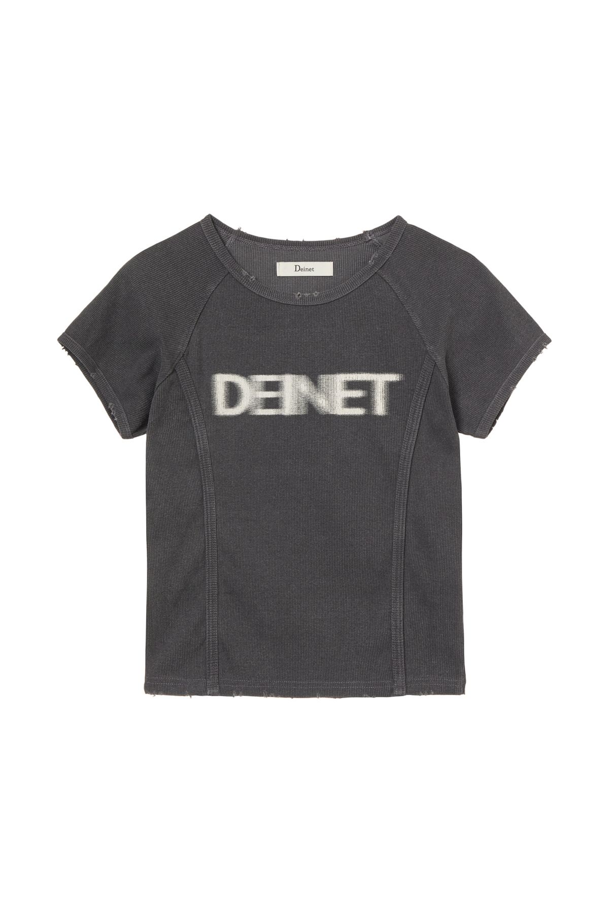 다이닛(DEINET) PIGMENT LOGO T-SHIRT IN CHARCOAL