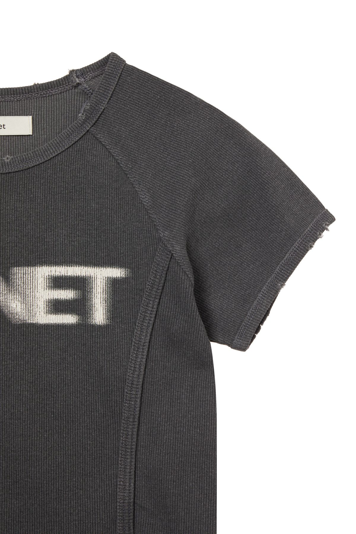 다이닛(DEINET) PIGMENT LOGO T-SHIRT IN CHARCOAL