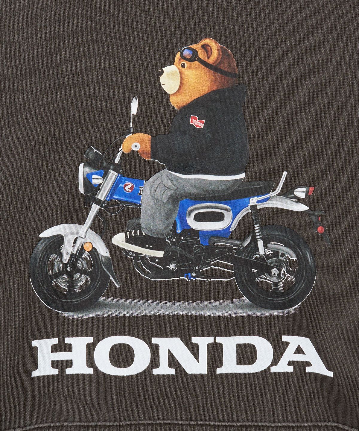 핍스 모터사이클(PHYPS MOTORCYCLE) Pigment Dax Bear Hoodie Charcoal