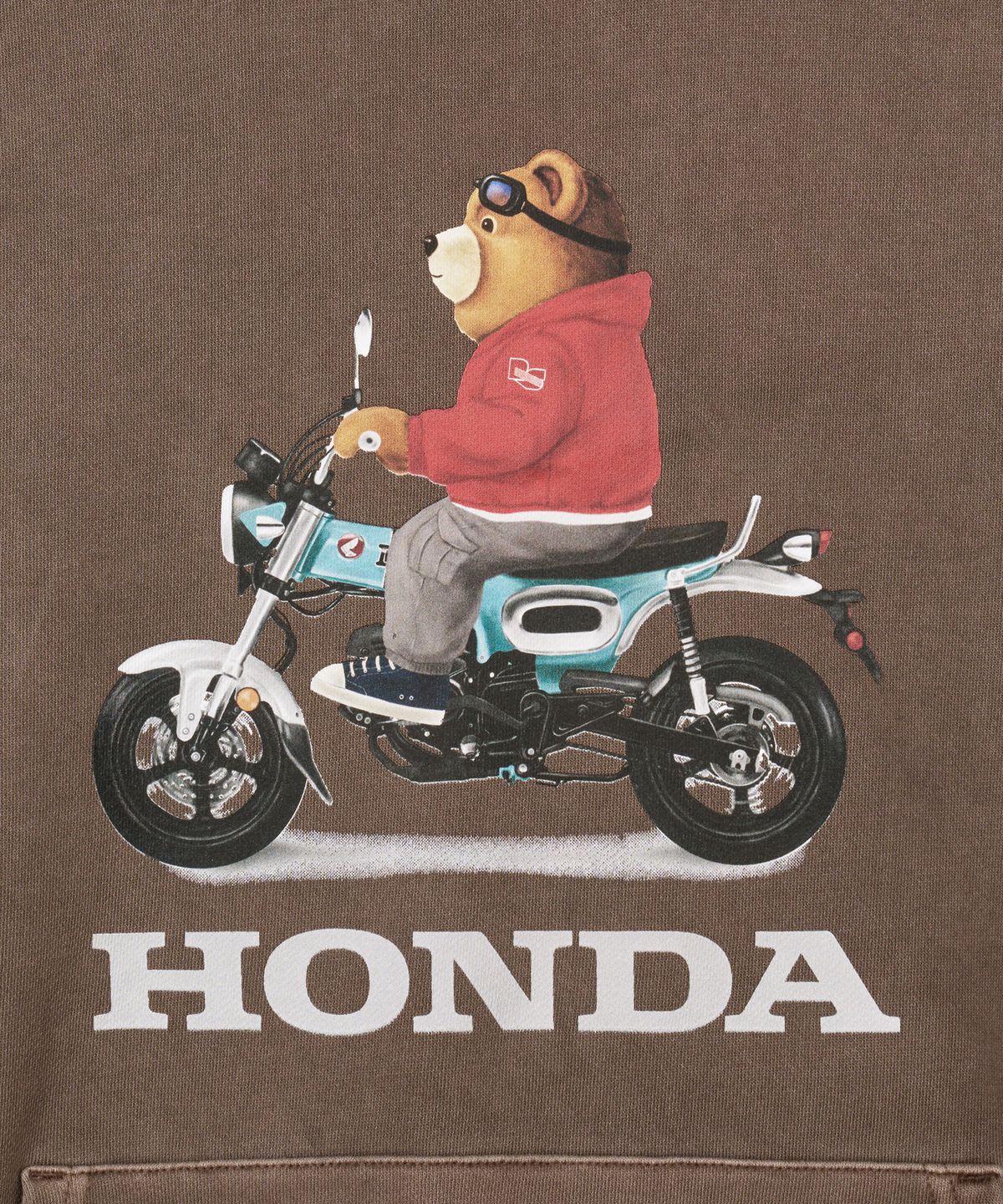 핍스 모터사이클(PHYPS MOTORCYCLE) Pigment Dax Bear Hoodie Brown
