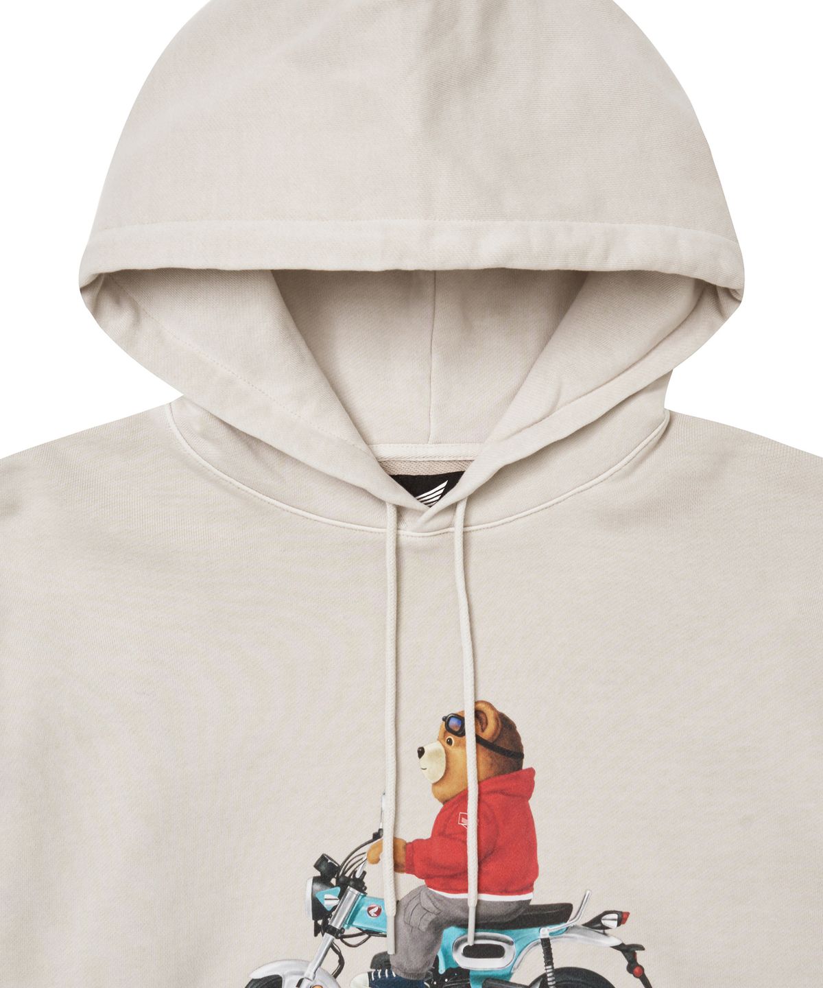 핍스 모터사이클(PHYPS MOTORCYCLE) Pigment Dax Bear Hoodie Beige