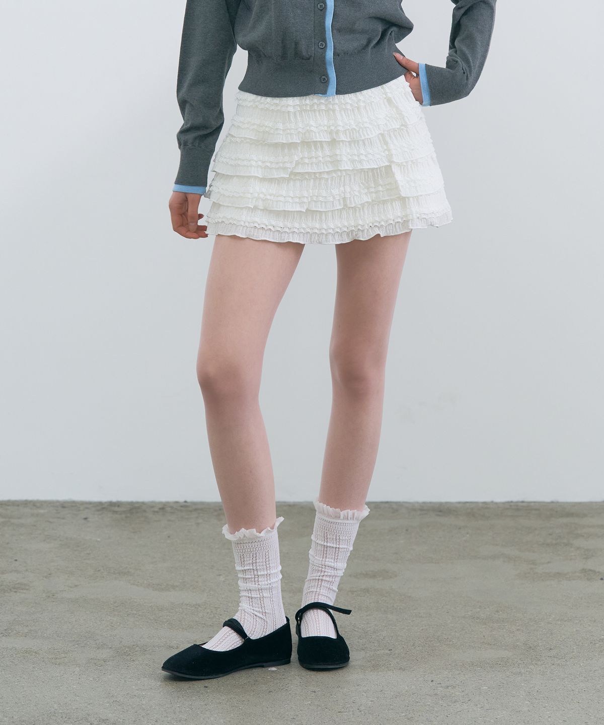 판도라핏(PANDORAFIT) Bloom Tiered Skirt (white)