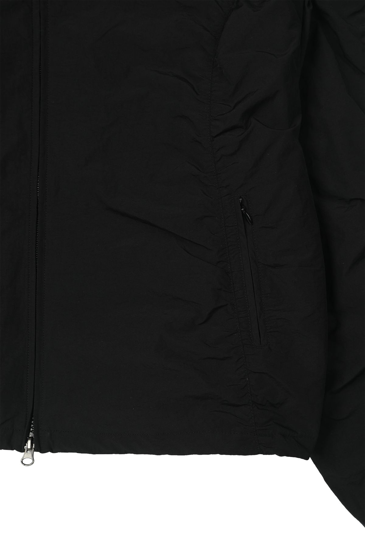 다이닛(DEINET) PARKA RING HOODED CROPPED JUMPER IN BLACK