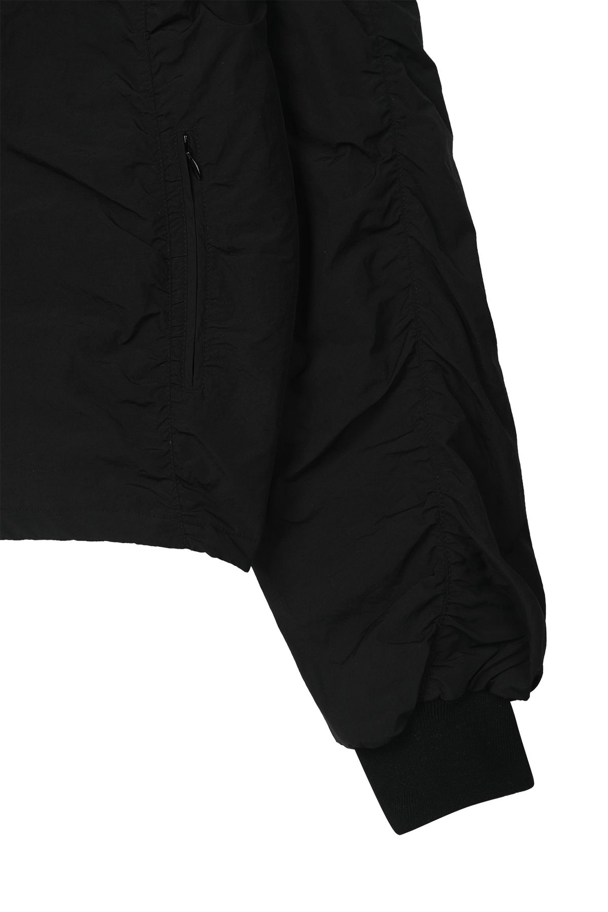 다이닛(DEINET) PARKA RING HOODED CROPPED JUMPER IN BLACK