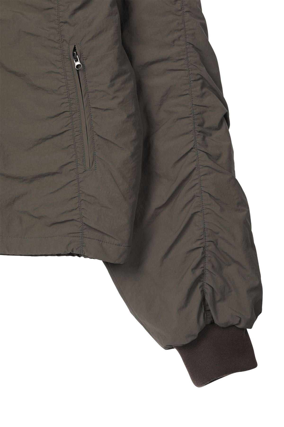 다이닛(DEINET) PARKA RING HOODED CROPPED JUMPER IN KHAKI