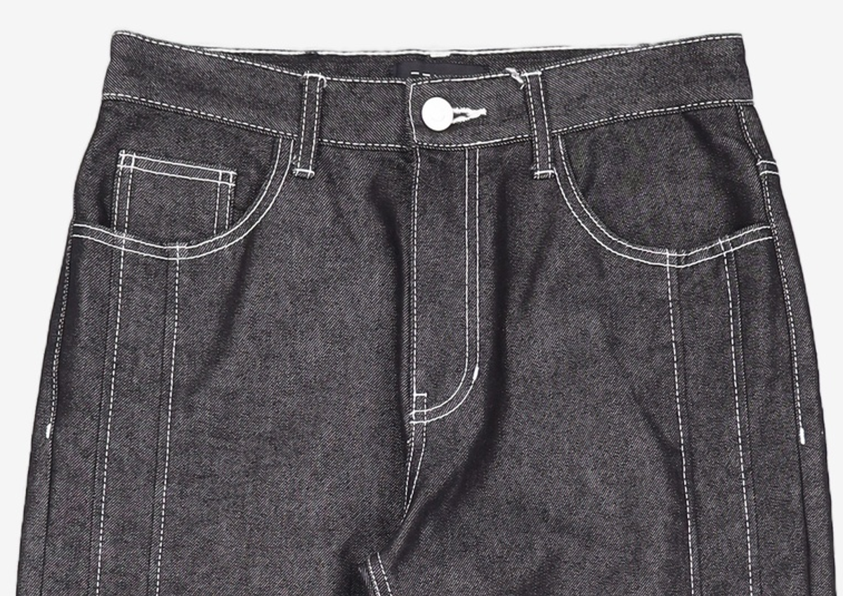 가먼트레이블(GARMENT LABLE) Stitch Straight Jeans - Black 95