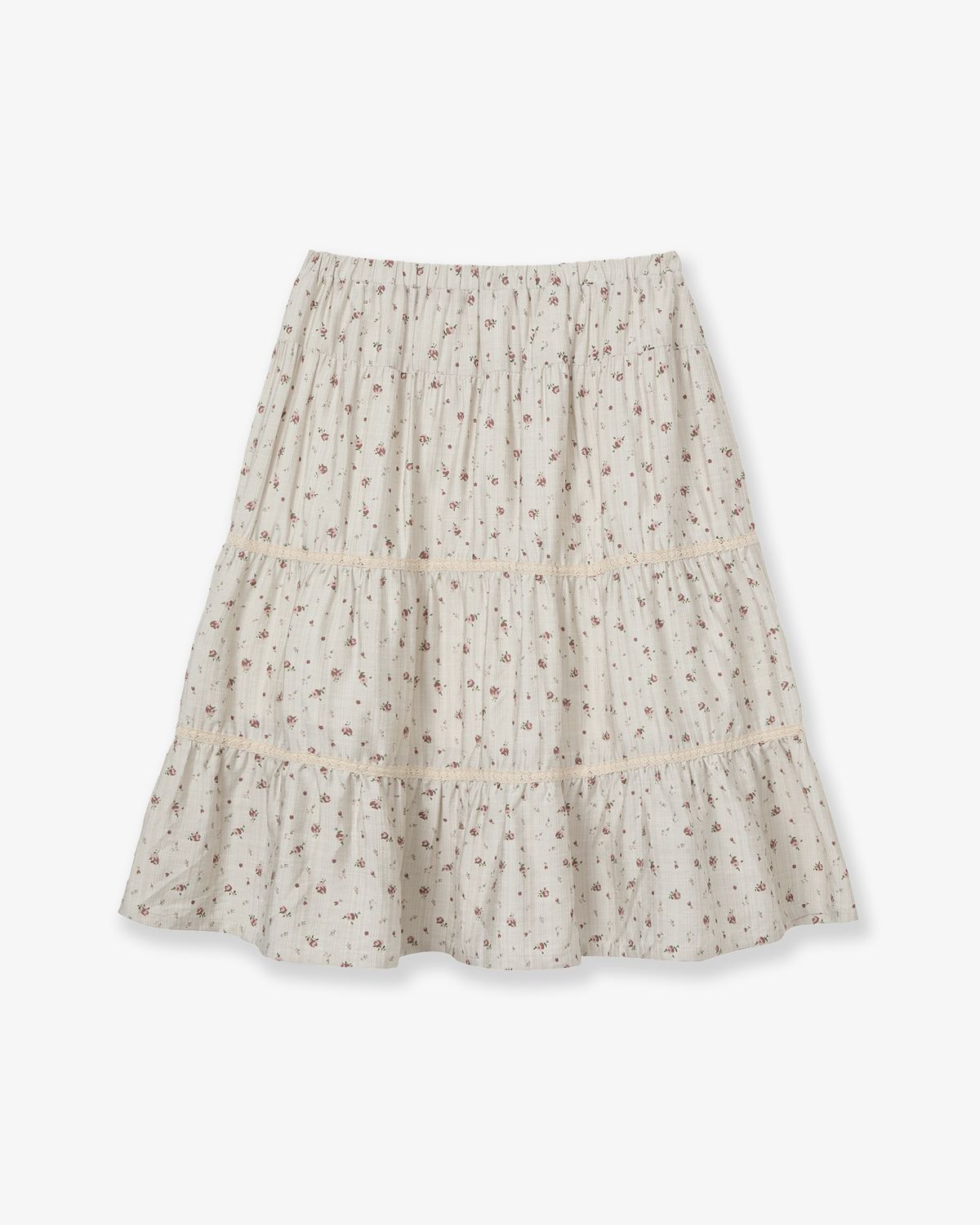 에이이에이이(AEAE) PATTERN TIERED SKIRT [BEIGE]