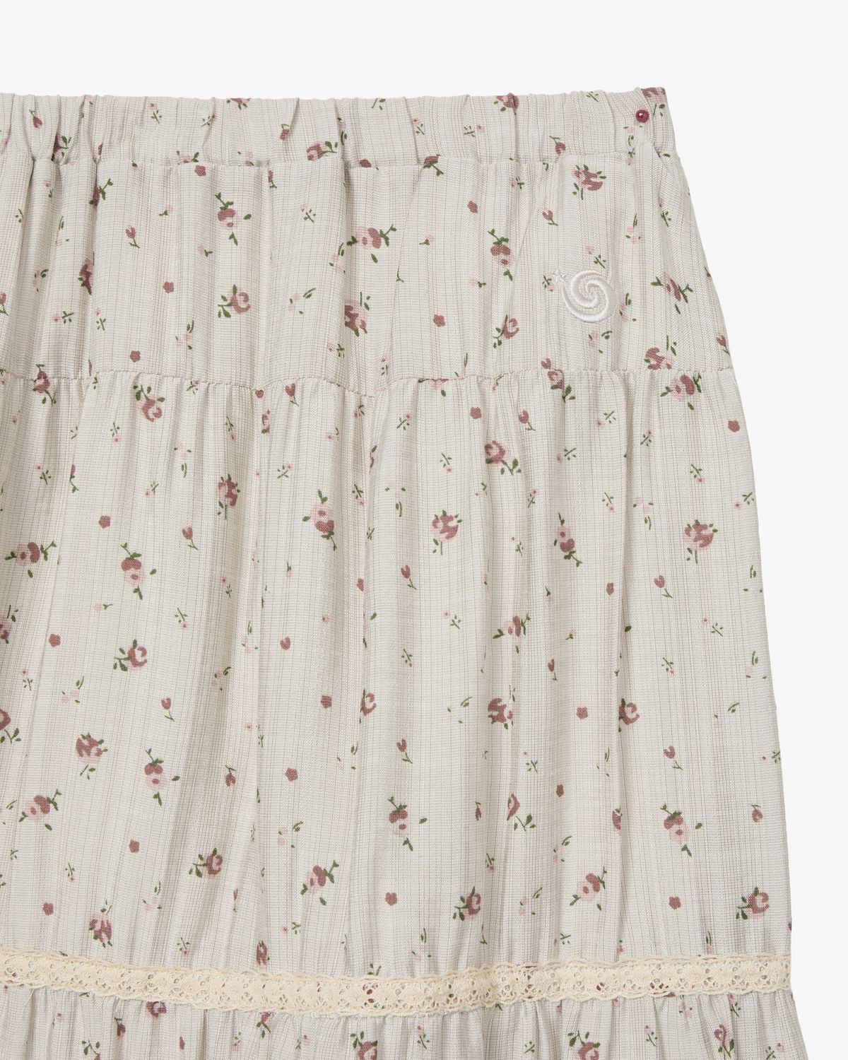 에이이에이이(AEAE) PATTERN TIERED SKIRT [BEIGE]