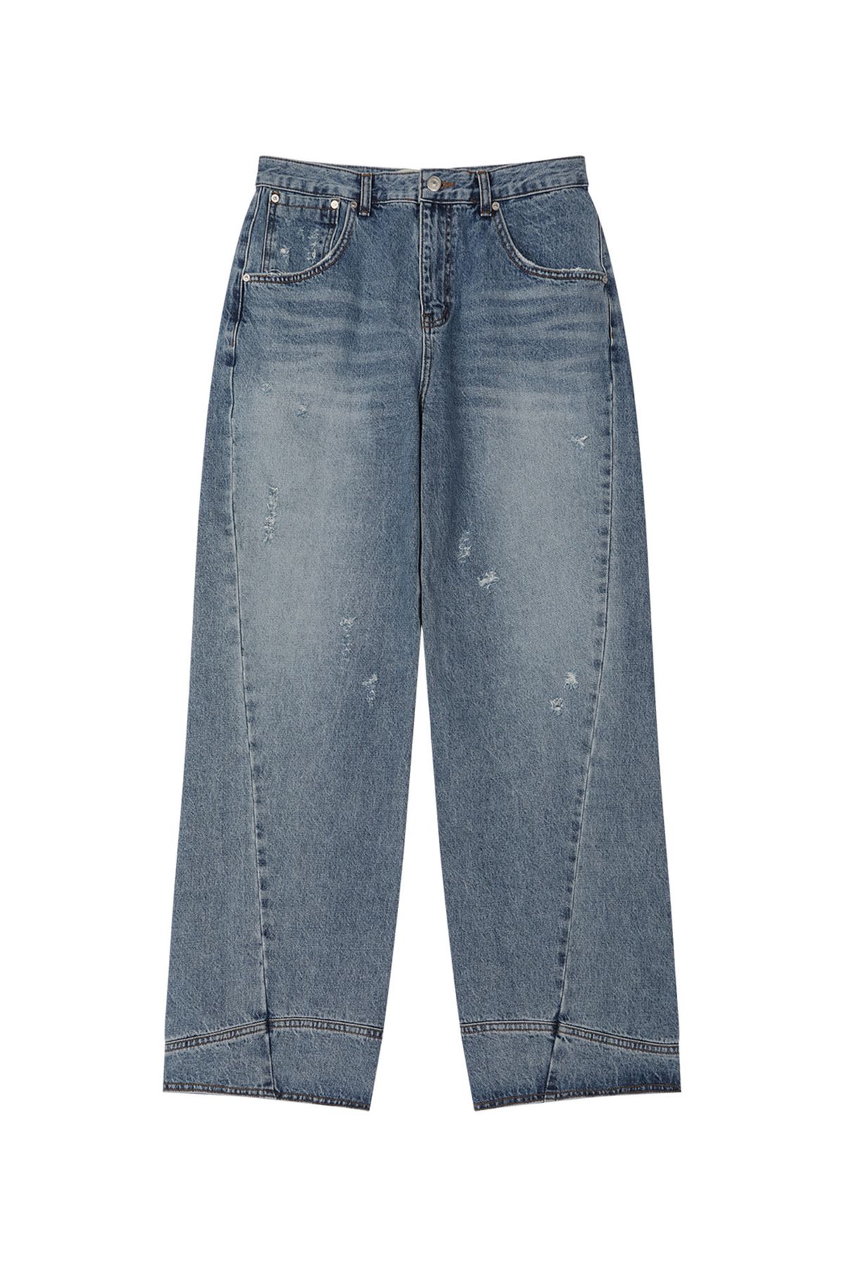 다이닛(DEINET) TWISTED CINCH BACK JEANS IN BLUE