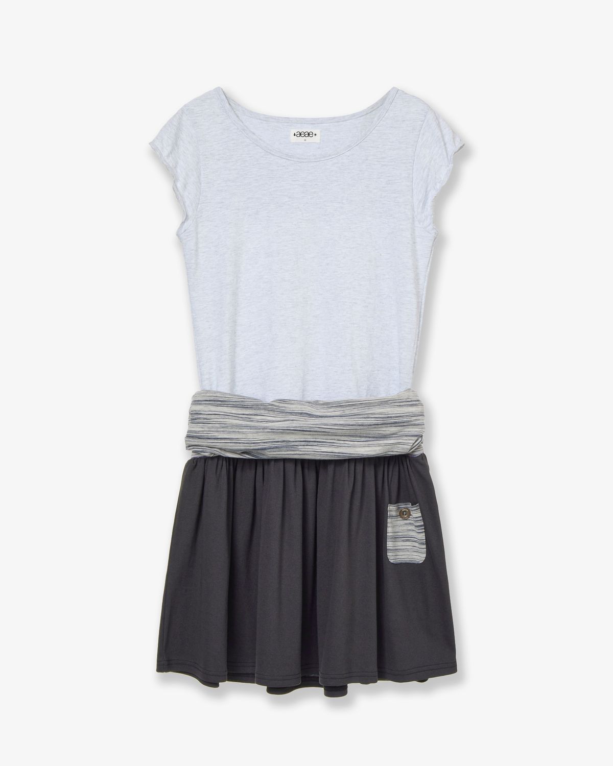 에이이에이이(AEAE) LAYERED TOP DRESS [NAVY]