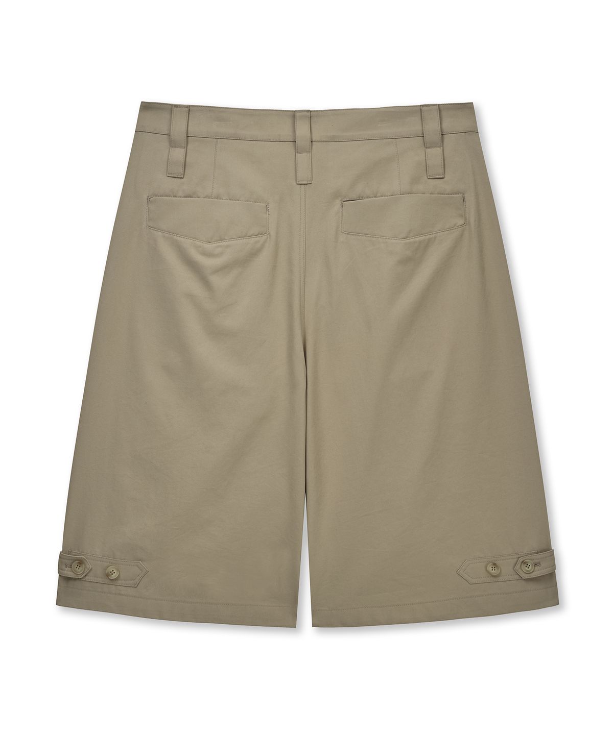 언지미크(UNGIMMICK) PLEATED COTTON BERMUDAS (BEIGE)
