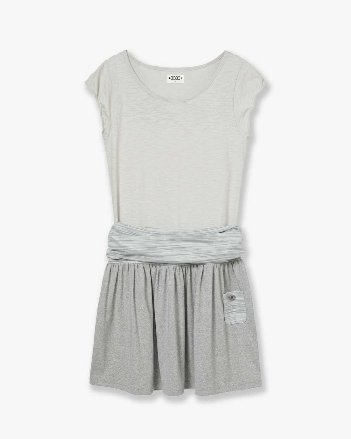 에이이에이이(AEAE) LAYERED TOP DRESS [GREY]
