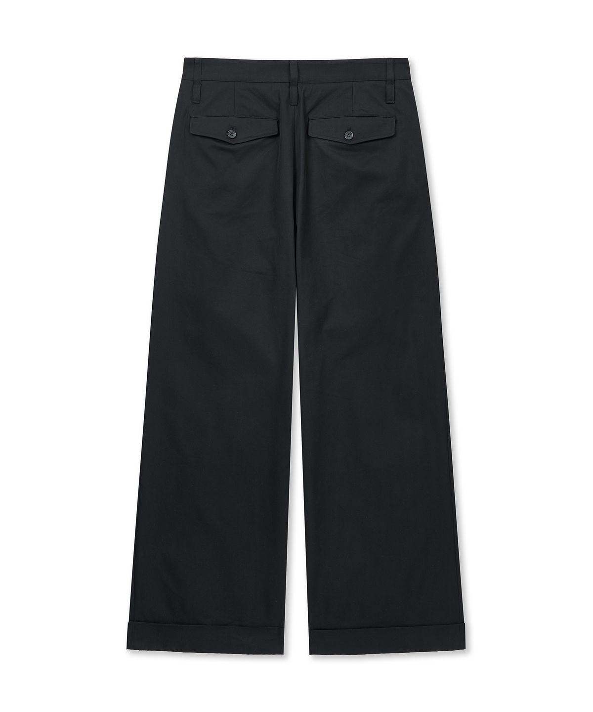 언지미크(UNGIMMICK) PLEATED WIDE CHINO PANTS (BLACK)