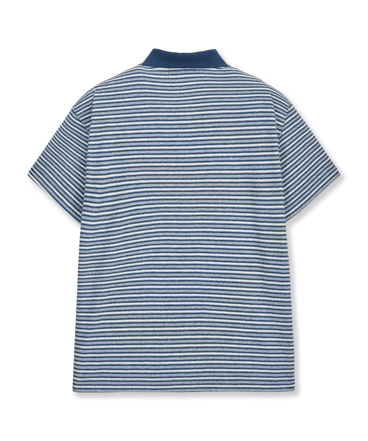 언지미크(UNGIMMICK) STRIPE TERRY POLO SHIRT (BLUE)