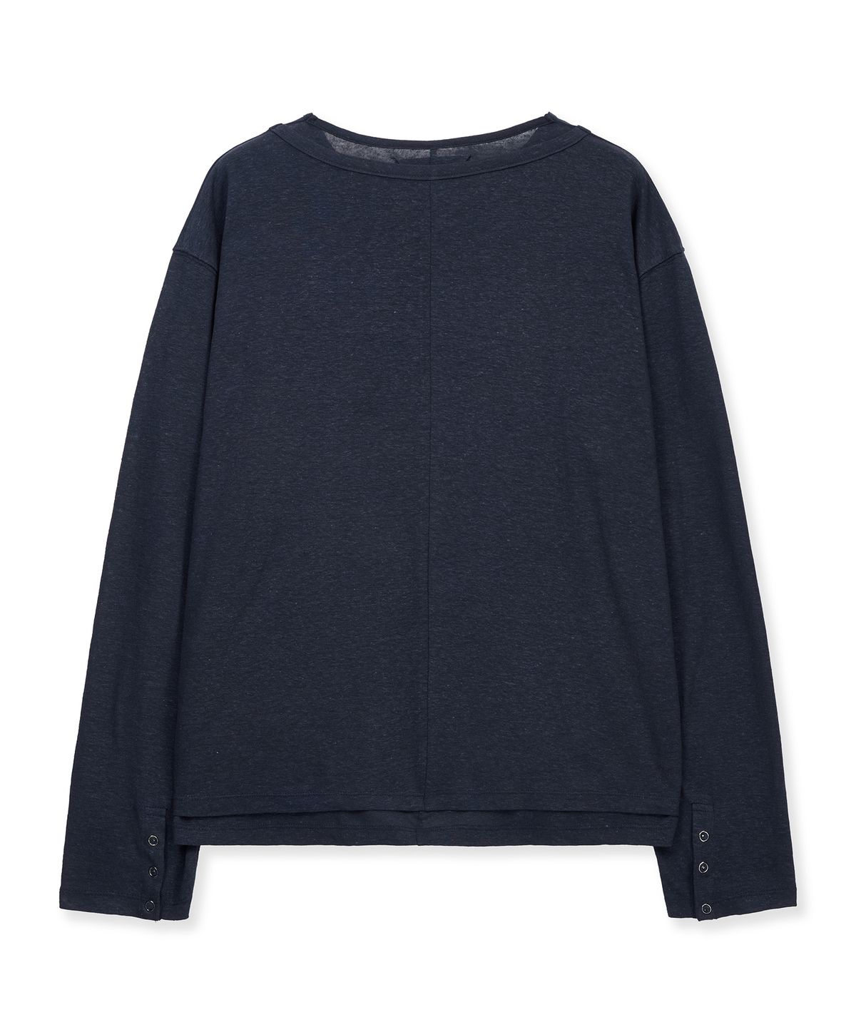 언지미크(UNGIMMICK) LAYERED HENLEY T-SHIRT (NAVY)