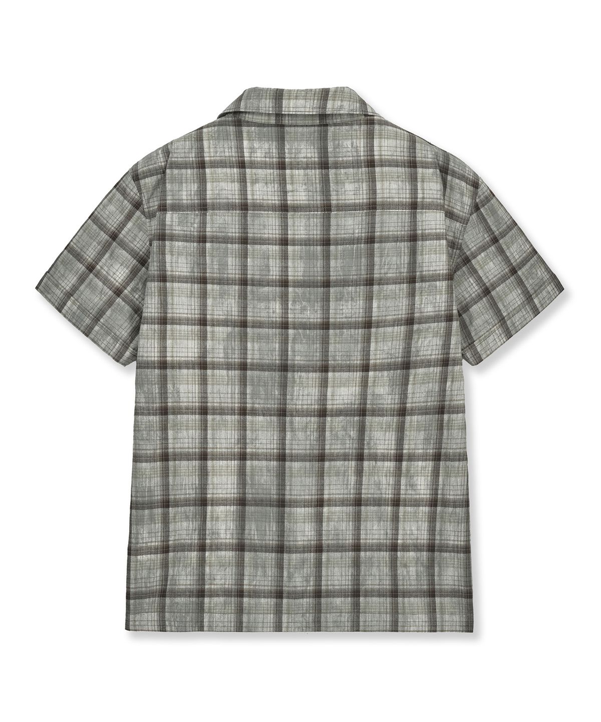언지미크(UNGIMMICK) SHORT-SLEEVED RESORT CHECK SHIRT (BROWN)