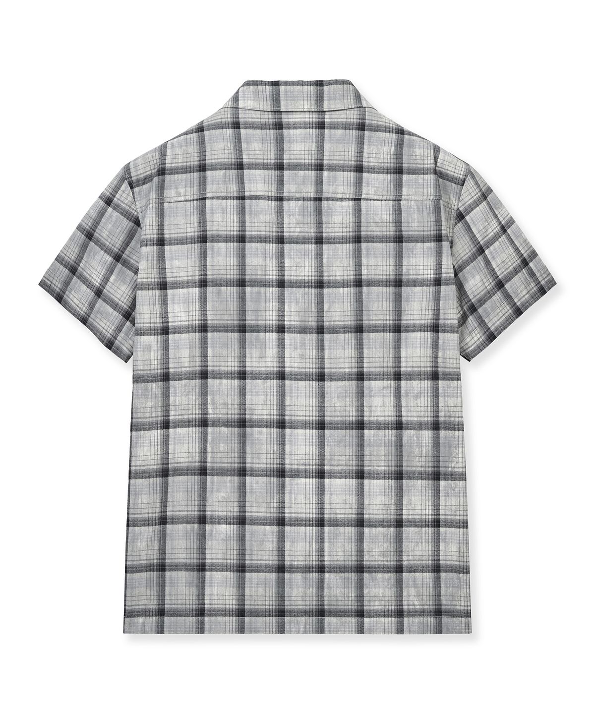 언지미크(UNGIMMICK) SHORT-SLEEVED RESORT CHECK SHIRT (GRAY)