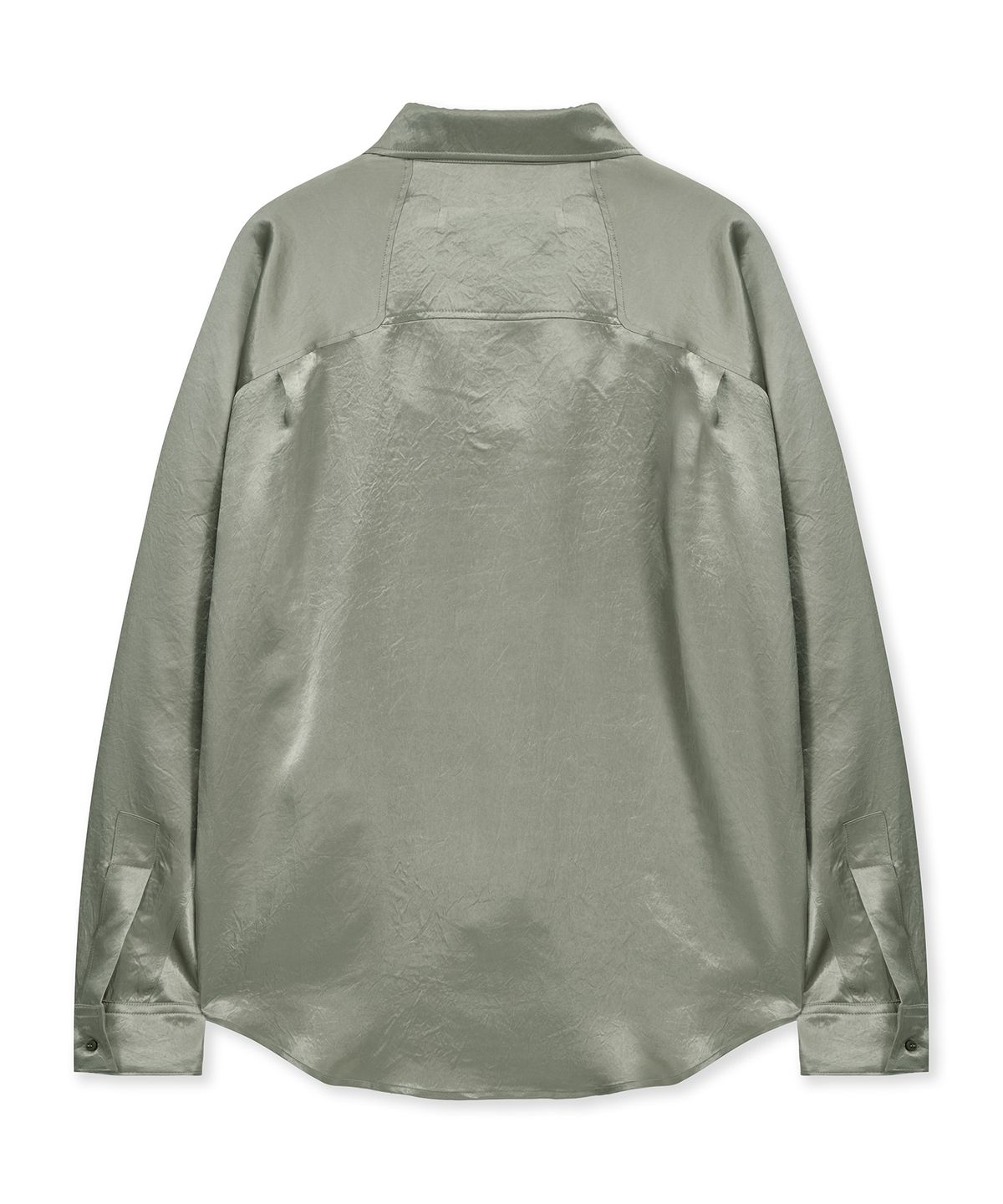 언지미크(UNGIMMICK) CRINKLED SATIN SHIRT (BEIGE)