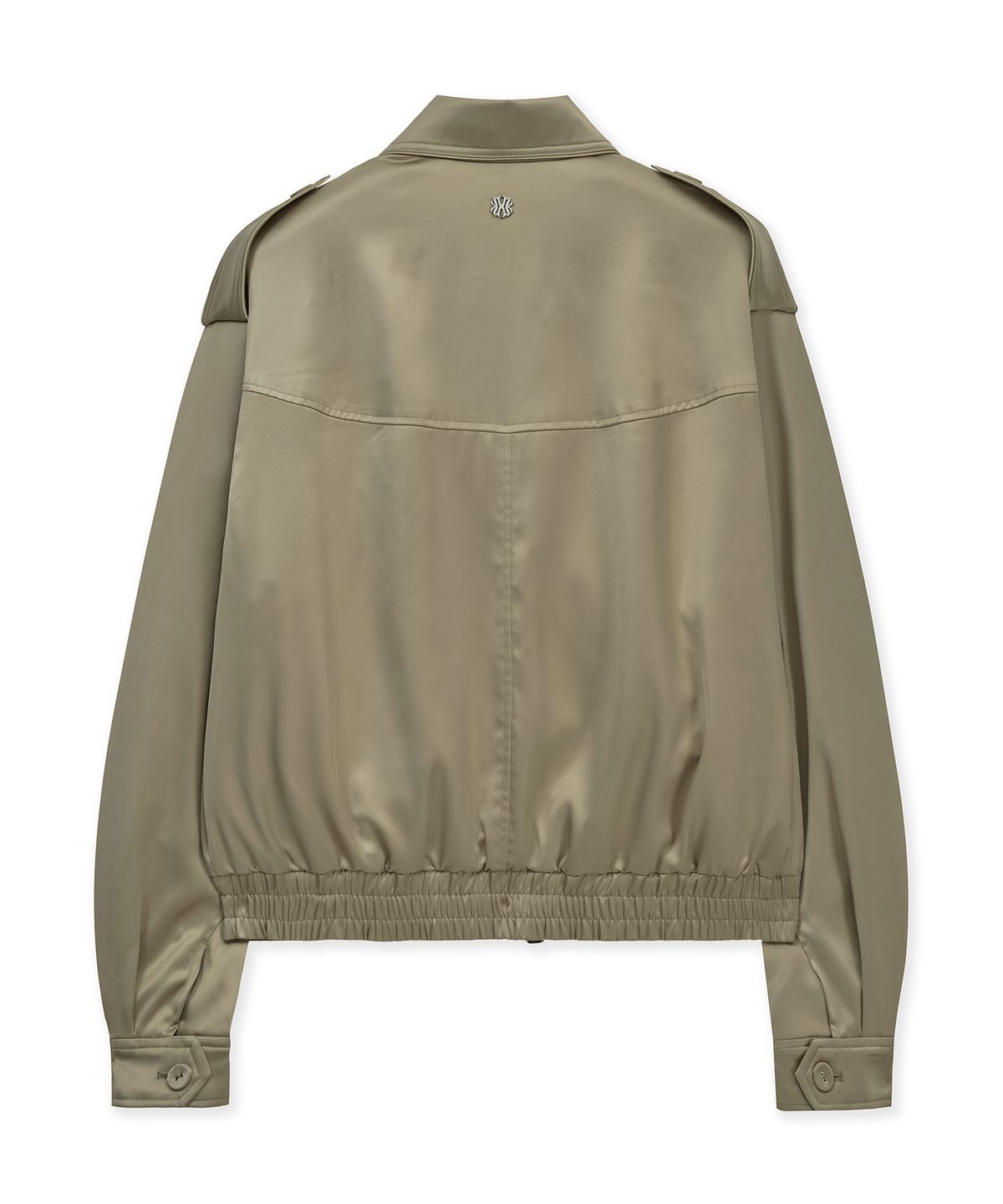 언지미크(UNGIMMICK) EPAULETTE SATIN BLOUSON JACKET (BEIGE)