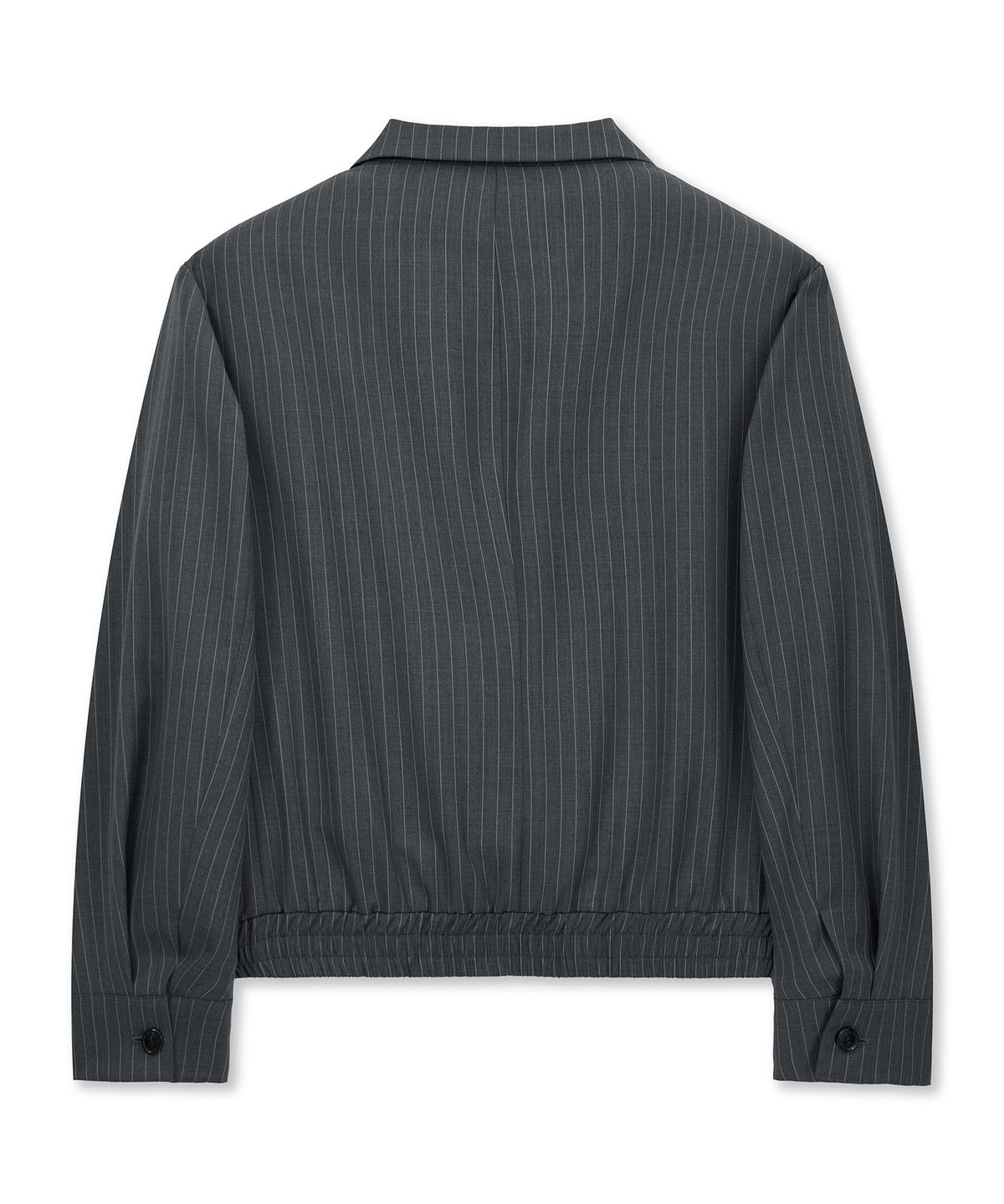 언지미크(UNGIMMICK) STRUCTURED PINSTRIPE BLOUSON JACKET (GRAY)
