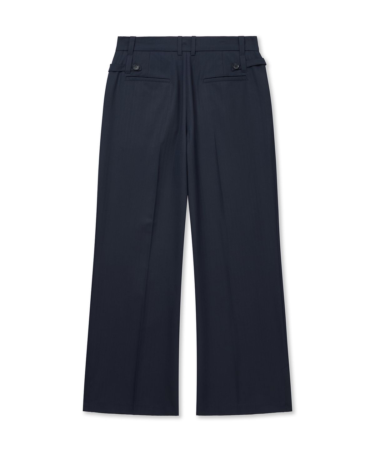 언지미크(UNGIMMICK) HERRINGBONE SEMI FLARED PANTS (NAVY)