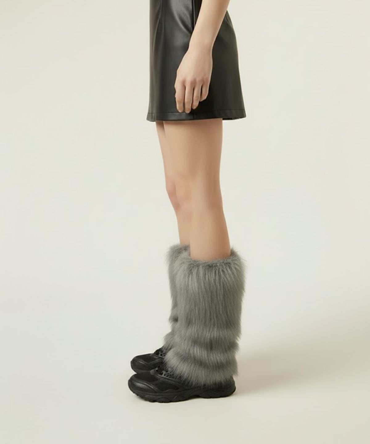 로맨틱타이거(ROMANTIC TIGER) Basic Fur Leg Warmer (Grey)