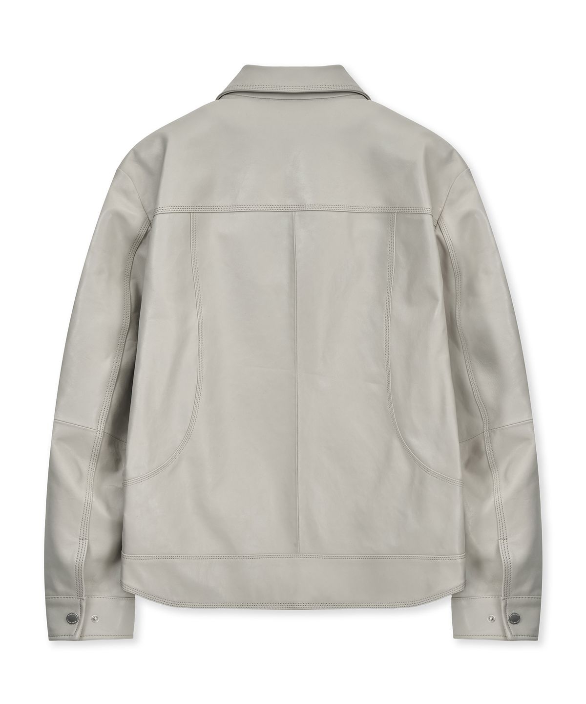 언지미크(UNGIMMICK) OIL-WAXED NAPPA LEATHER JACKET (OFF-WHITE / LAMBSKIN)