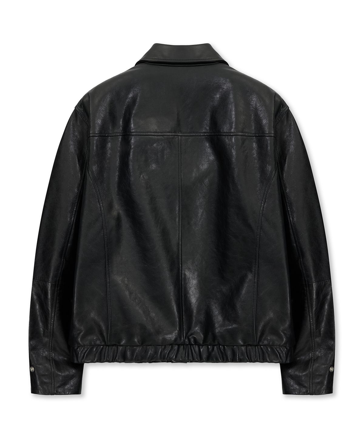 언지미크(UNGIMMICK) VINTAGE WAXED NAPPA LEATHER JACKET (BLACK / LAMBSKIN)