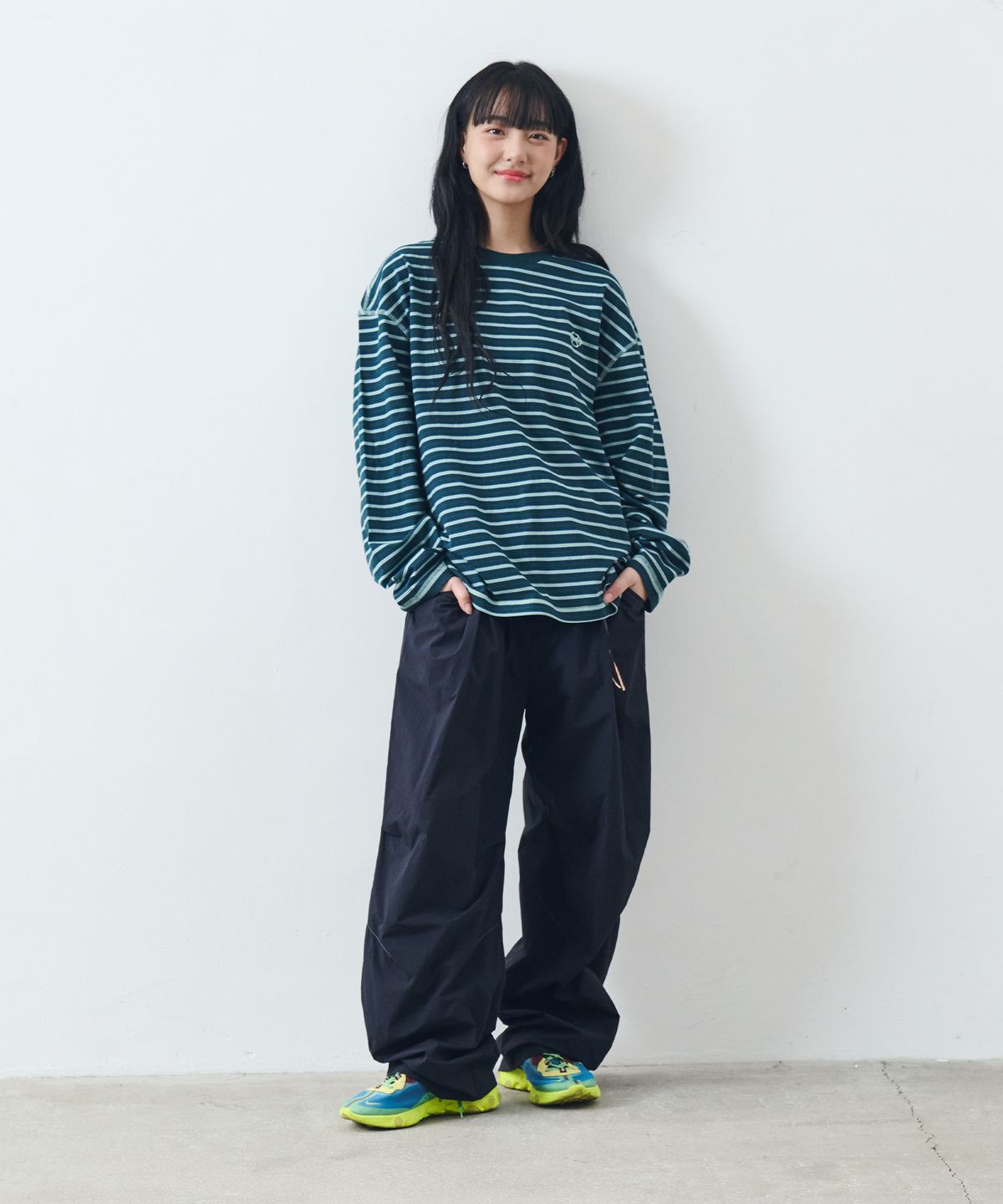 논타입(NONTYPE) STRIPE LONG SLEEVE T-SHIRT (GREEN)