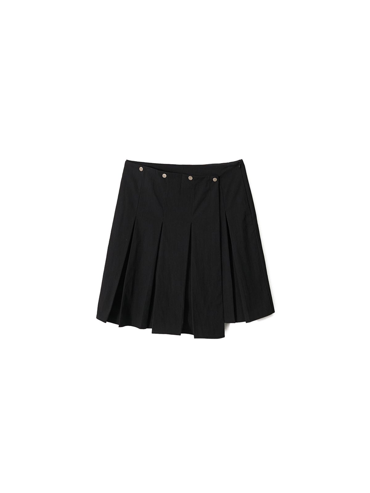 기준(KIJUN) Pleated Wrap Skirt Black