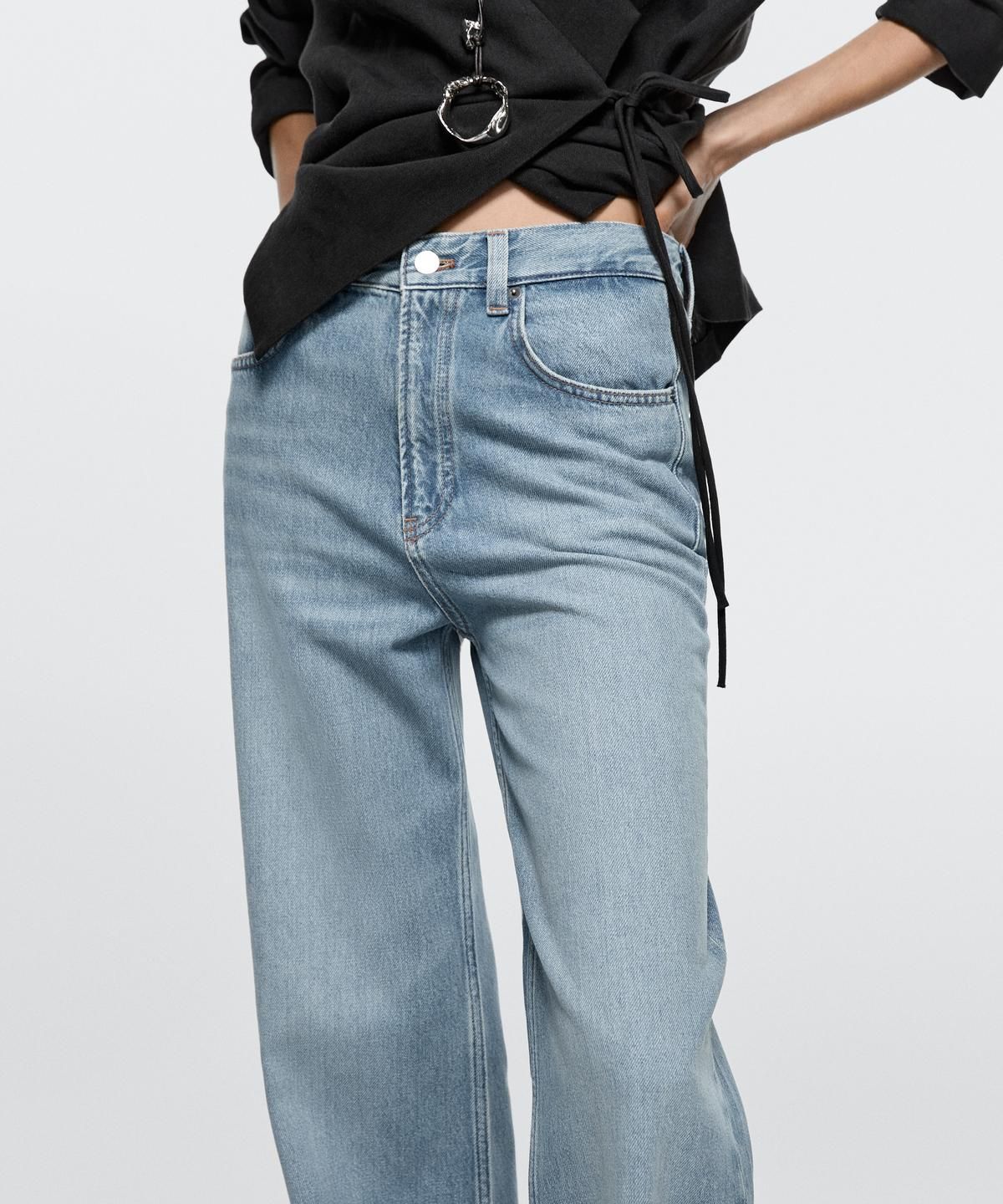 마시모두띠(MASSIMO DUTTI) 하이웨이스트 와이드 레그 진