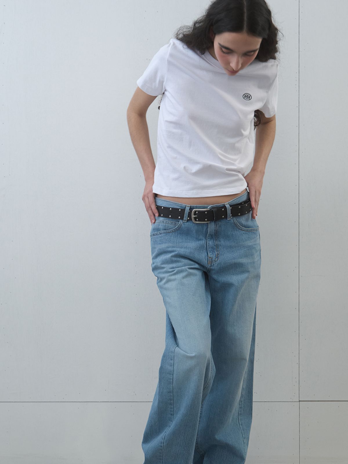 기준(KIJUN) Washed Relaxed Fit Jeans Blue