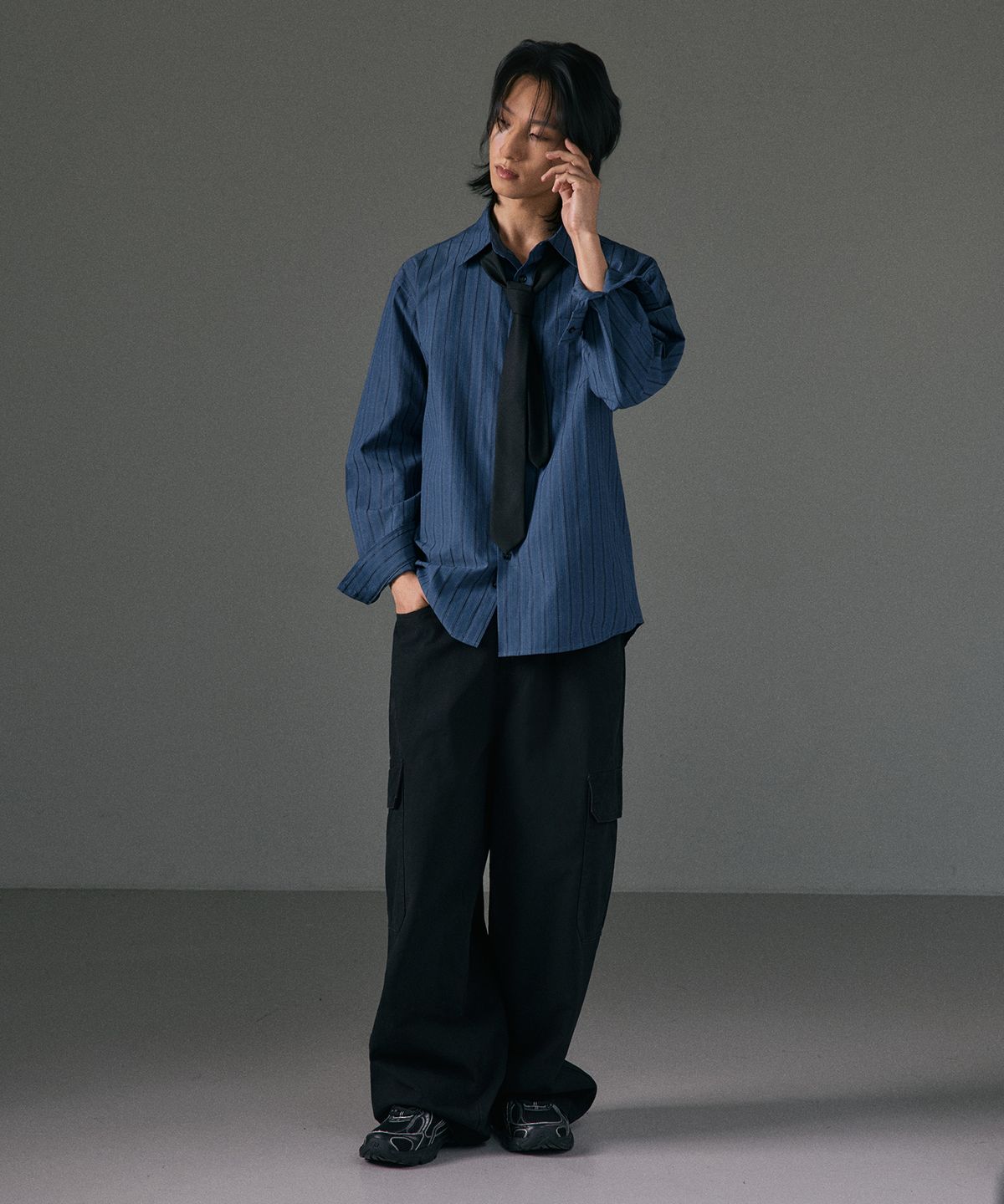 엘엑스티(LXT) 모던 스트라이프 레귤러 셔츠 [블루]