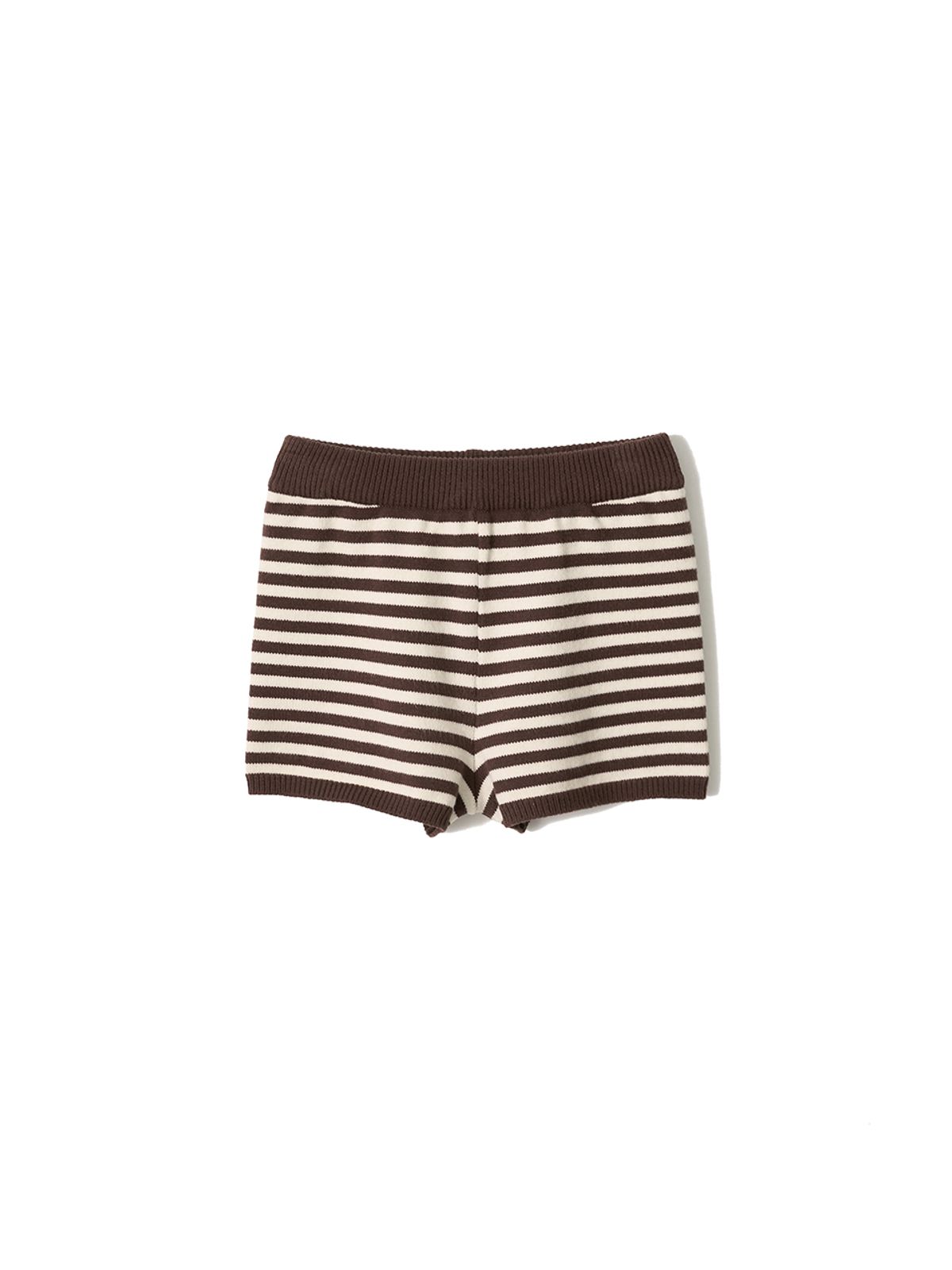 기준(KIJUN) Stripe Knit Shorts Brown