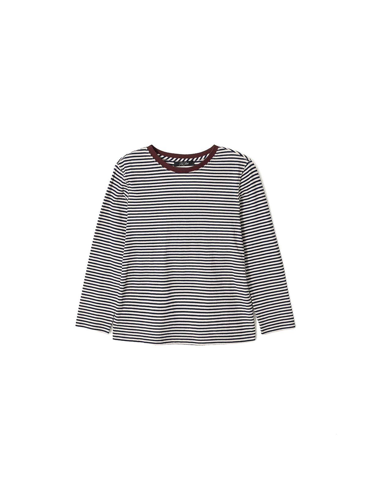 기준(KIJUN) Stripe Mid Sleeve Tee Navy